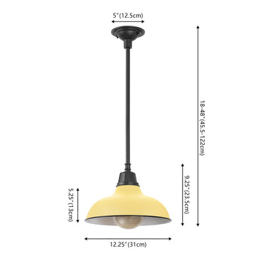 Jasper 12.25" Farmhouse Industrial Indoor/Outdoor Iron LED Pendant